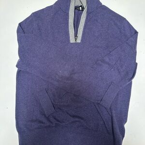 Banana Republic Men's Zip-Up Sweater in Purple and Gray